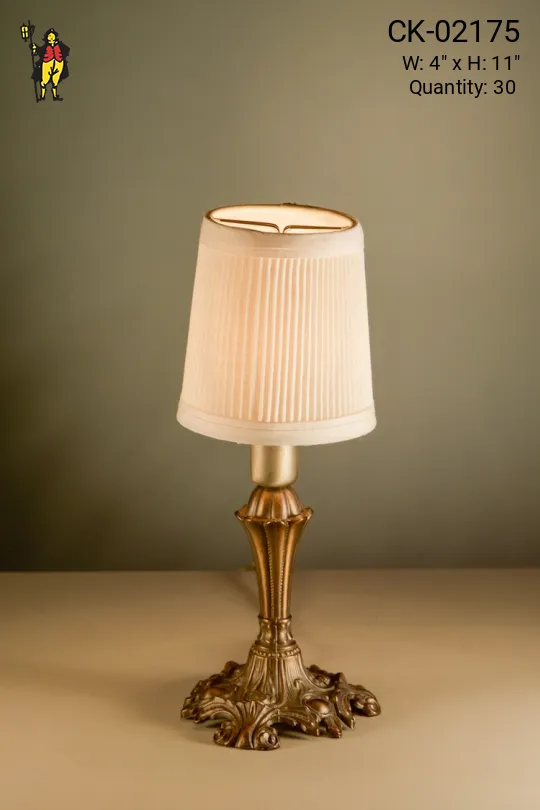 Antique Brass Plug In Cafe Table Lamp - Candelabra