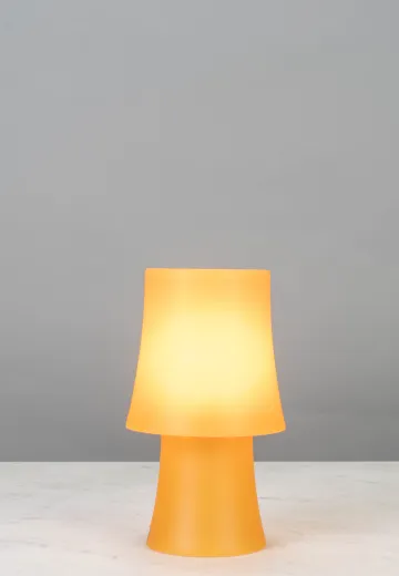 Orange Plastic Plug In Cafe Table Lamp - Candelabra