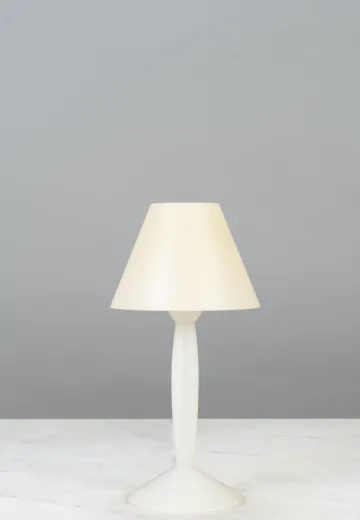 White Plastic Plug In Cafe Table Lamp - Candelabra