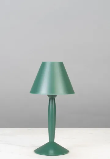 Green Plastic Plug In Cafe Table Lamp - Candelabra