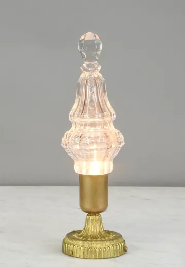Brass & Glass Plug In Cafe Table Lamp - Candelabra
