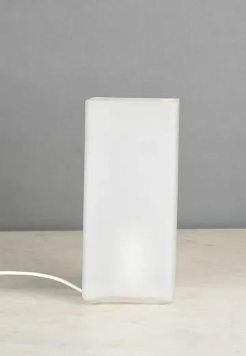 Lantern Style Frosted Glass Plug In Cafe Table Lamp - Candelabra