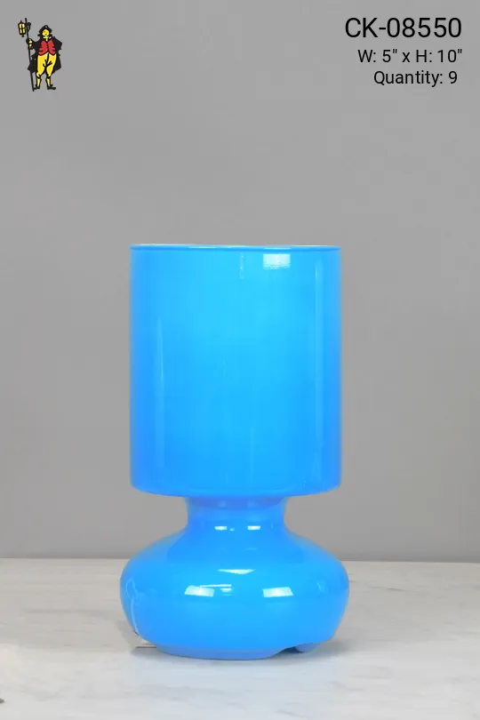 Blue Cafe Plug In Cafe Table Lamp - Candelabra