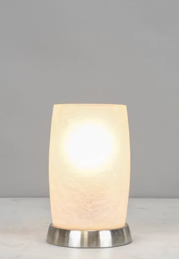 Glass & Nickel Base Plug In Cafe Table Lamp - Edison
