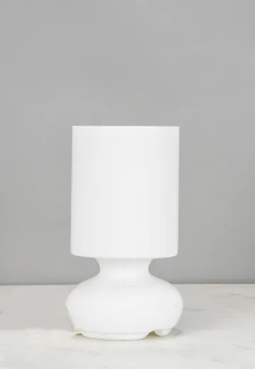 White Plug In Cafe Table Lamp - Candelabra