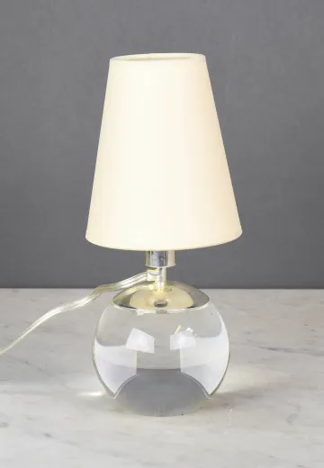 Modern Crystal Globe Plug In Cafe Table Lamp - Candelabra