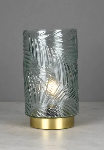 Molded Glass Modern Battery Operated Cafe Table Lamp