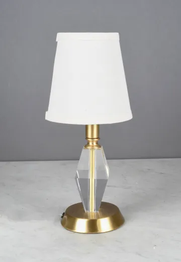 Brass & Cut Glass Plug-In Cafe Table Lamp - Candelabra