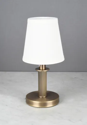 Antique Brass Column Plug-In Cafe Table Lamp - Candelabra