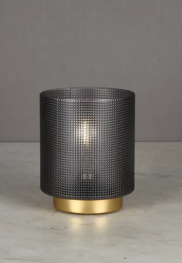 Ribbed Plastic Modern Battery Operated/LED Cafe Table Lamp
