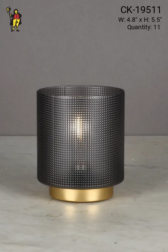Ribbed Plastic Modern Battery Operated/LED Cafe Table Lamp