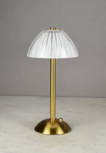 Brass Modern Battery Operated/LED Cafe Table Lamp