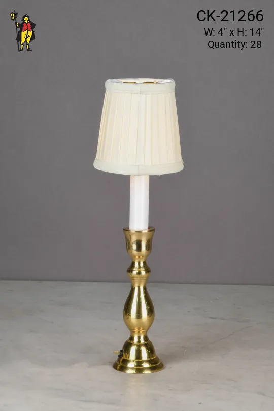 Polished Brass Traditional Plug In Cafe Table Lamp - Candelabra