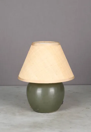 Small Green Battery Operated/LED Cafe Table Lamp