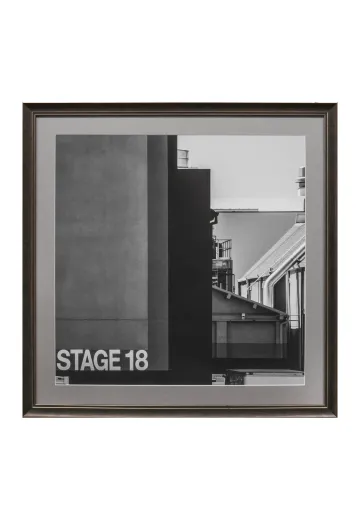 Framed Cleared Black & White Back Lot Photograph