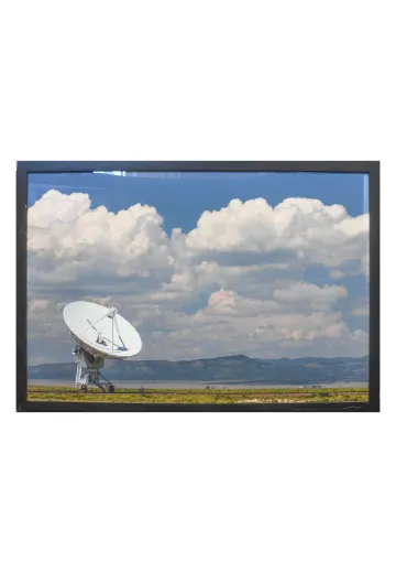 Framed Cleared Satellite & Mountains Landscape Photograph