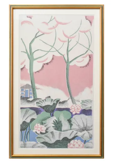 Framed Cleared Pastel Lithograph