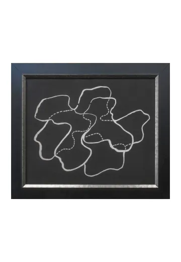 Framed Cleared Ink on Paper Abstract 2