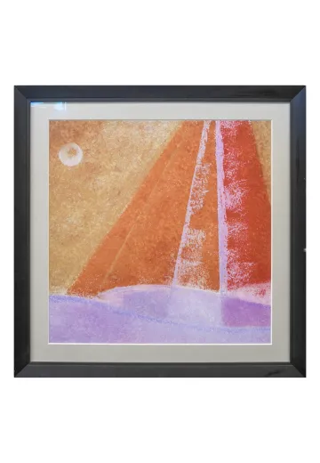 Framed Cleared Abstract Pastel Landscape