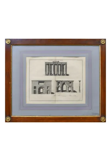 Framed Cleared Neoclassical Architectural Elements Print - 2