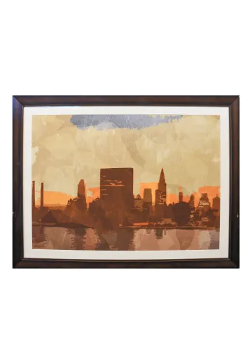 Framed Cleared Mixed Media Cityscape - 1