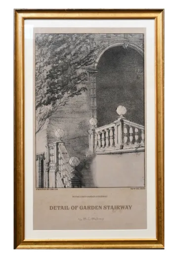 Framed Cleared Victorian Era Architectural Illustration