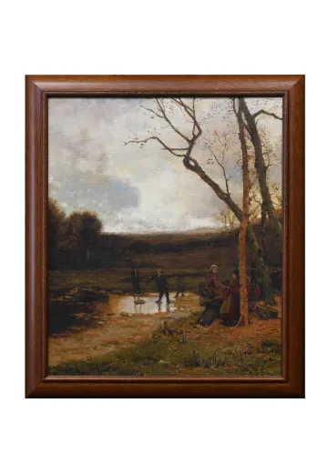 Wooden Framed Cleared Abstract Realism Painting - 1