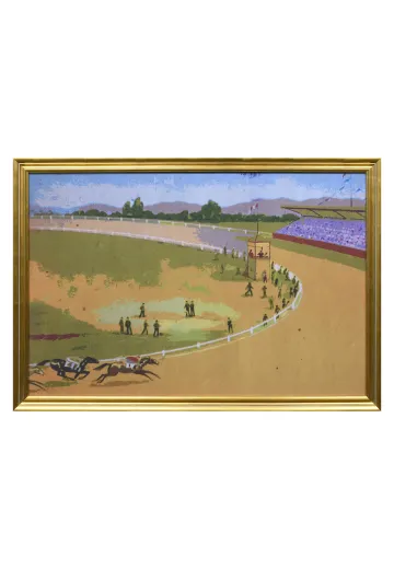 Gold Framed Cleared Race Track Print