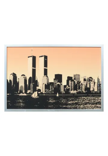 Framed Cleared Silhouette Print of New York City Skyline