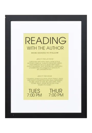 Framed Cleared Book Reading Announcement