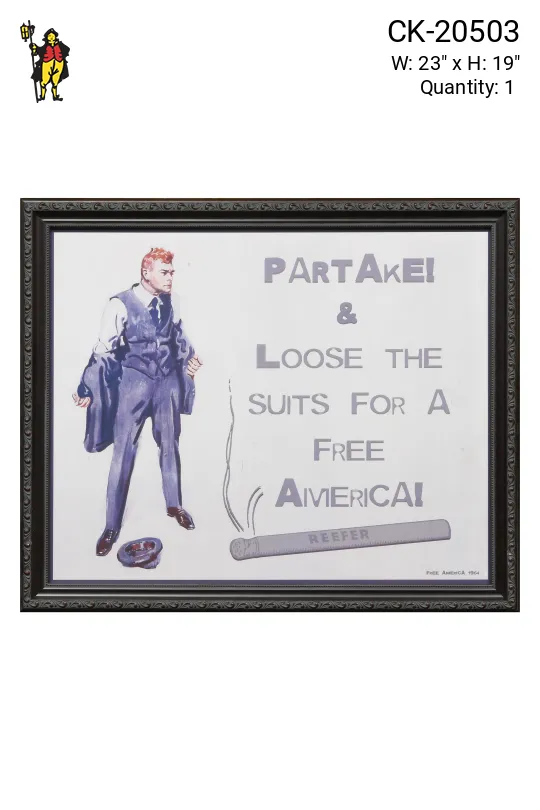 Framed Cleared Pro-Marijuana Advertisment