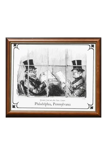 Framed Cleared Business Men Political Cartoon