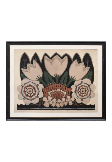 Framed Cleared Eastern European Folk Art
