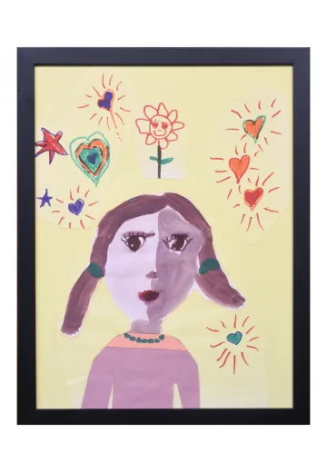 Framed Cleared Kids Art Self Portrait - 2