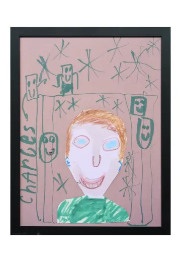 Framed Cleared Kids Art Self Portrait - 7