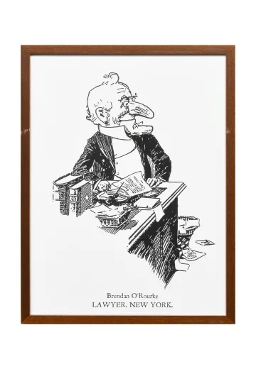 Framed Cleared Lawyer Political Cartoon