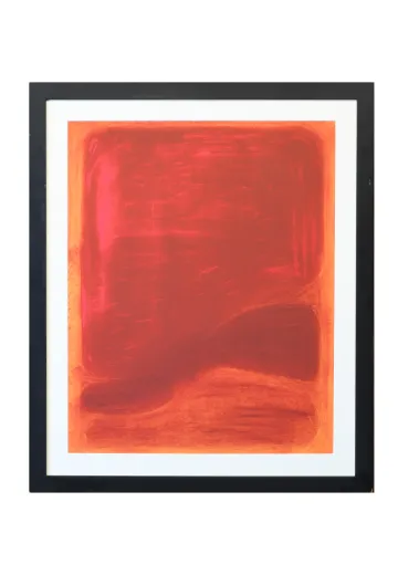 Cleared Mid Century Large Red Color Block Painting - 2
