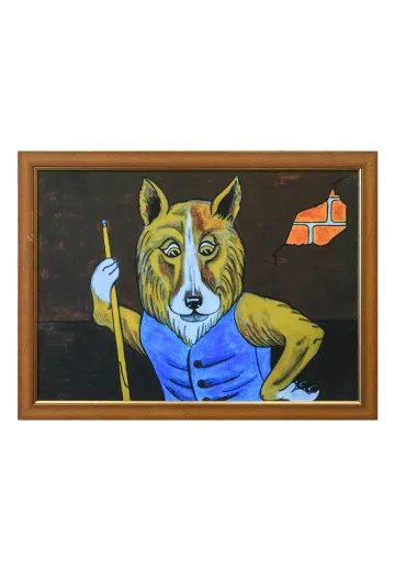 Framed Cleared Outsider Folk Art Painting - 1
