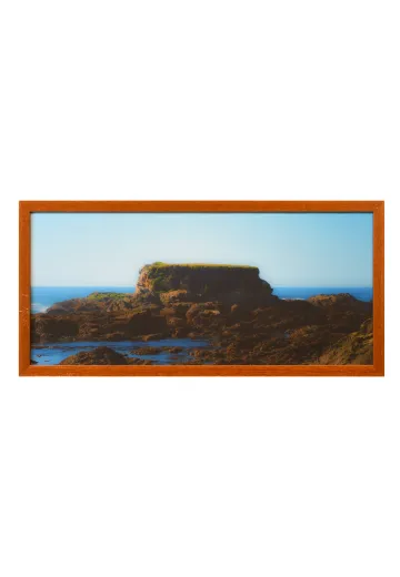 Wooden Framed Cleared Rock Formation Photograph
