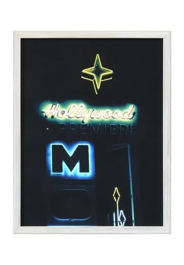 Framed Cleared Neon Motel Sign Photograph