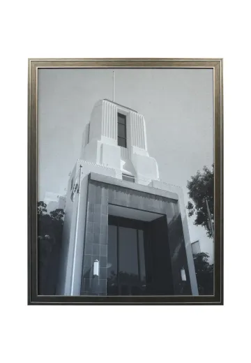 Framed Cleared Black & White Art Deco Building Photograph