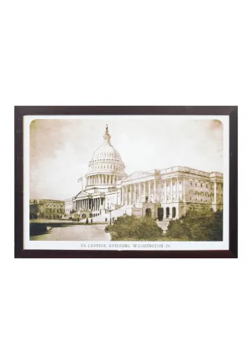 Framed Cleared Lithograph Print of Capital Building