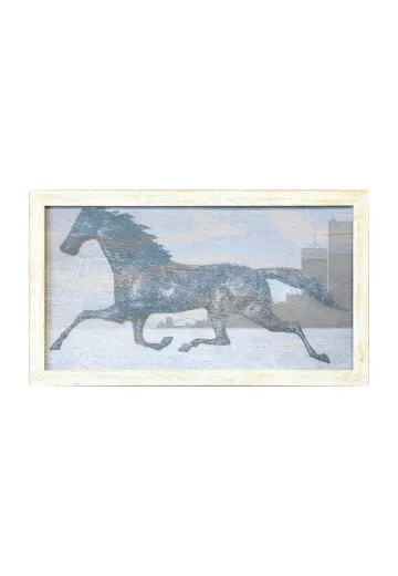 Framed Cleared Mixed Media Galloping Horse Print