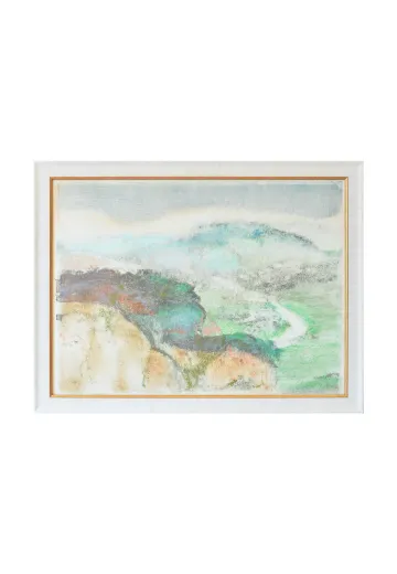 Framed Cleared Soft Watercolor Landscape Painting