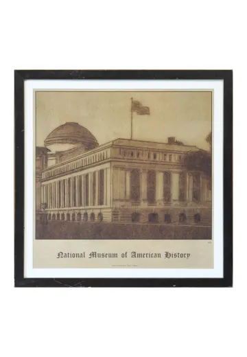 Framed Cleared Architectural Illustration of Museum