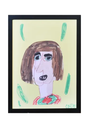 Framed Cleared Grade School Child Self Portrait - 10