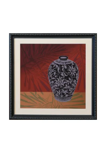 Framed Cleared Mixed Media East Asian Motif Print - 5