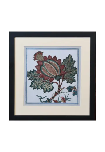 Framed Cleared Floral Block Print Motif - 1