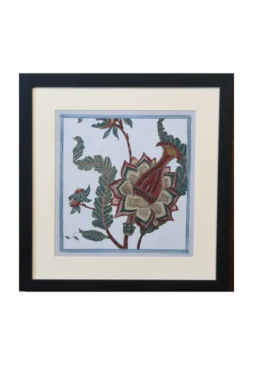 Framed Cleared Floral Block Print Motif - 2