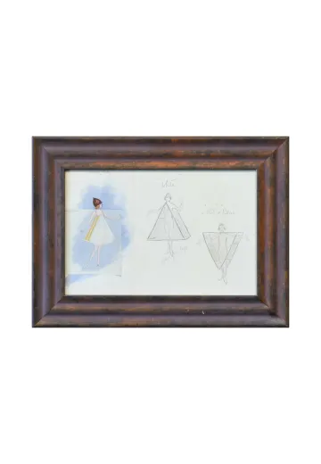Framed Cleared Mid Century Fashion Illustration